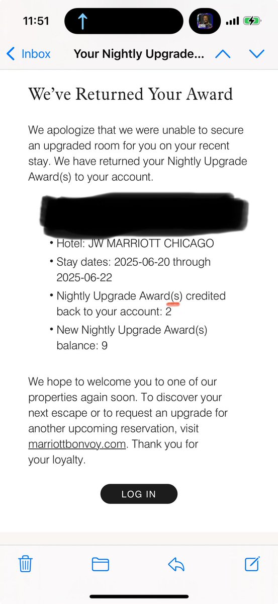 Blake Beard (@theblakebeard) on Twitter photo The <a href="/Marriott/">Marriott Hotels</a> giveth and the <a href="/Marriott/">Marriott Hotels</a> taketh away. <a href="/MarriottBonvoy/">Marriott Bonvoy</a> ‘s”Nightly Upgrade Rewards” are a joke 😂
<a href="/MBonvoyAssist/">Marriott Bonvoy Assist</a> The <a href="/Marriott/">Marriott Hotels</a> giveth and the <a href="/Marriott/">Marriott Hotels</a> taketh away. <a href="/MarriottBonvoy/">Marriott Bonvoy</a> ‘s”Nightly Upgrade Rewards” are a joke 😂
<a href="/MBonvoyAssist/">Marriott Bonvoy Assist</a>