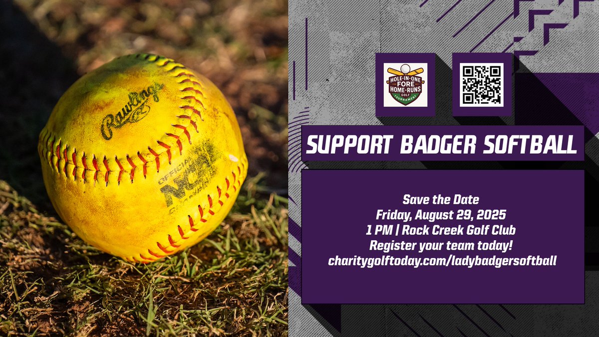 Come out and support Badger Softball at the Hole-In-One Fore Home-Runs Classic in Fairhope on August 29 at 1 p.m.❗ 

Register your team, sponsor a hole or donate today ⬇️ 

🔗: bit.ly/4dPvaVa

#HillYeah