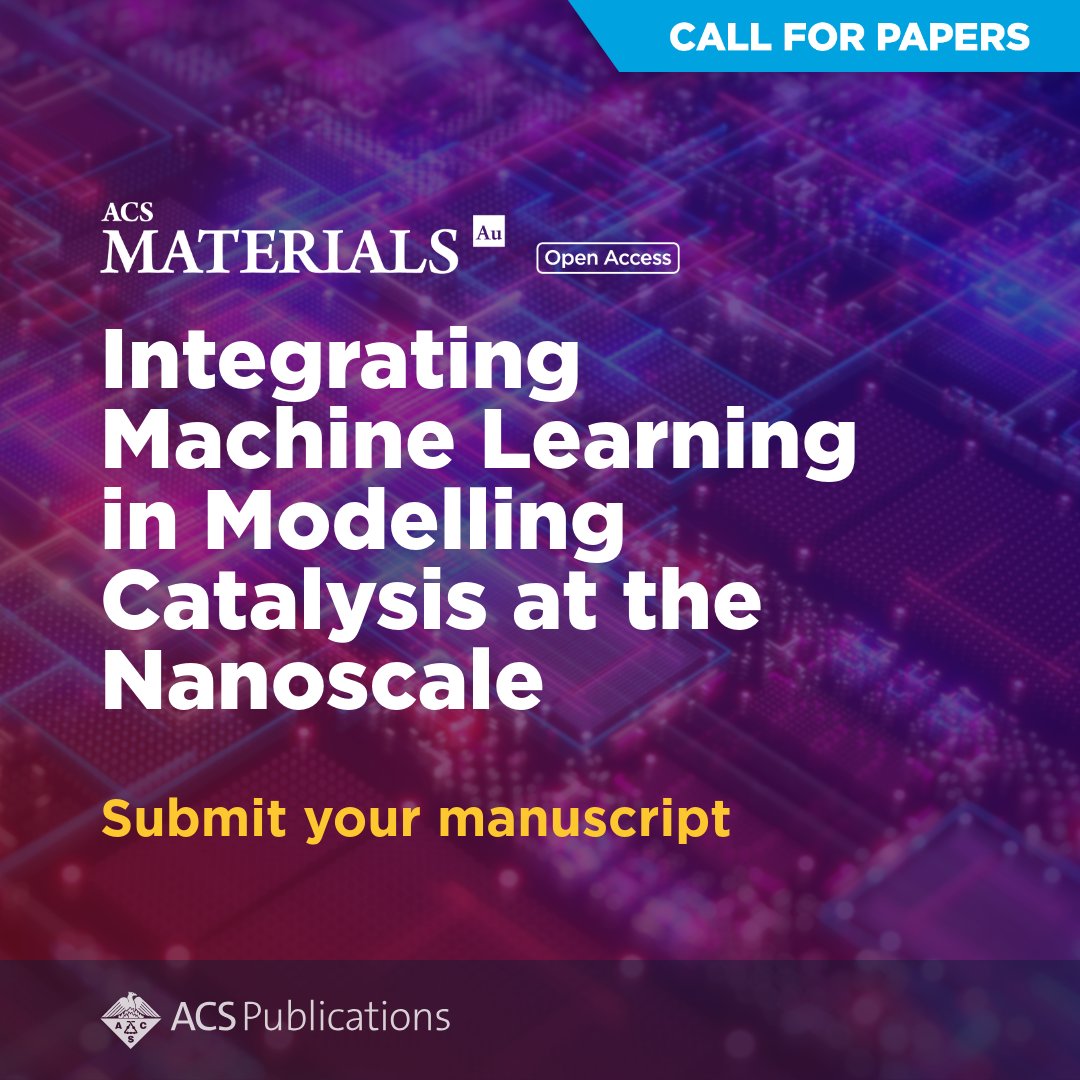 📣 This new CFP seeks to showcase recent developments in machine learning and their applications in computational and/or experimental research on nanocatalysts for energy conversion. 
Submit your manuscript by October 31, 2025.
Learn more 👉 go.acs.org/cLa