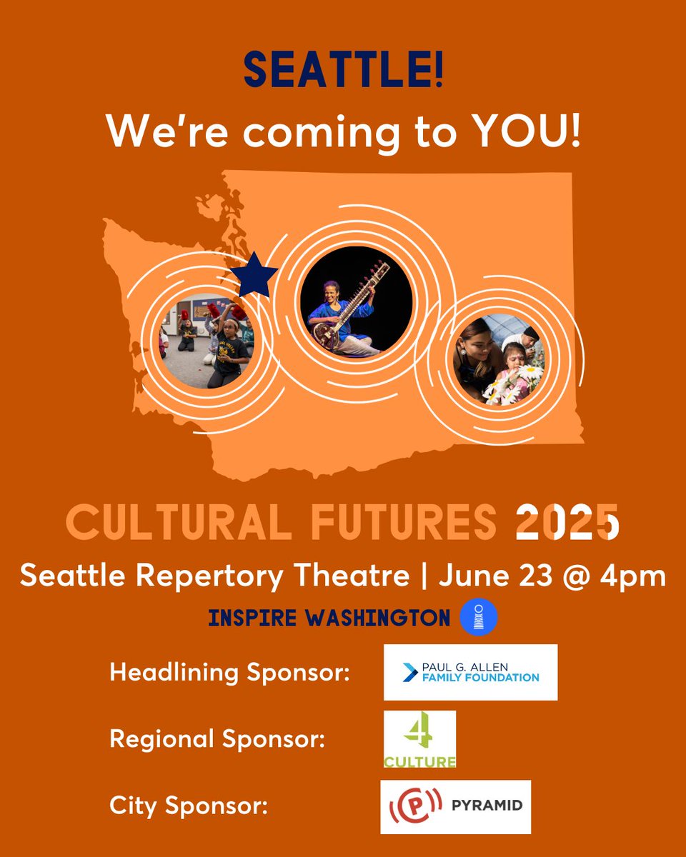 See you on Tuesday, Seattle! Cultural Futures is a free funding and policy workshop for cultural supporters. Learn more and register here: secure.everyaction.com/Ra6h18ub6kGqOM…

Thank you to our sponsors! @PGAFamilyFdn <a href="/4Culture/">4Culture</a> <a href="/PyramidComms/">PyramidComms</a>

#workshop #advocacy #seattle #culture