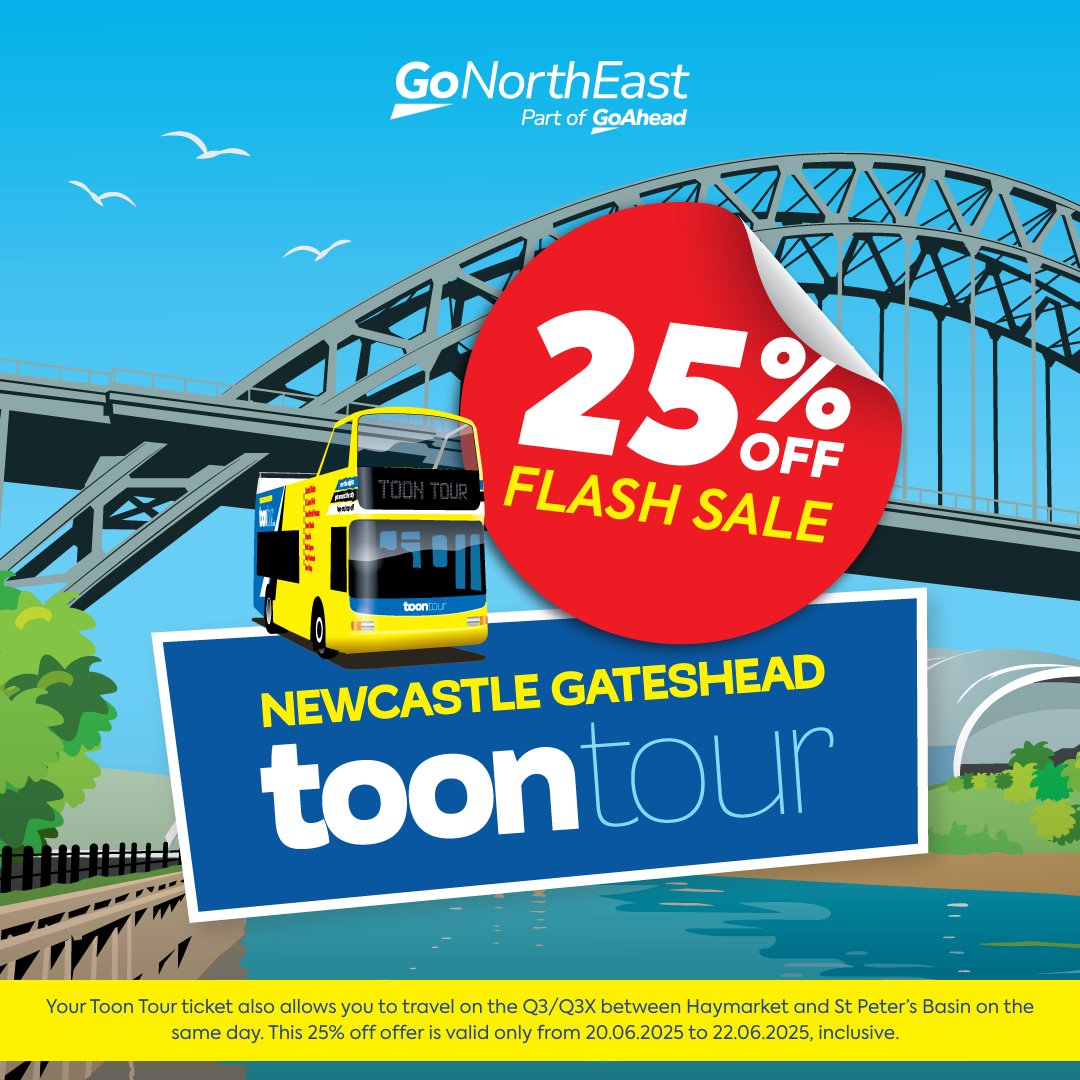 SAVE 25% OFF TOON TOUR! 🎟️

🚌 This weekend, from 20 June until 22 June, get 25% off tickets when you travel on the Toon Tour.

🌞 Buy your tickets on our app, or directly from our canny driver.