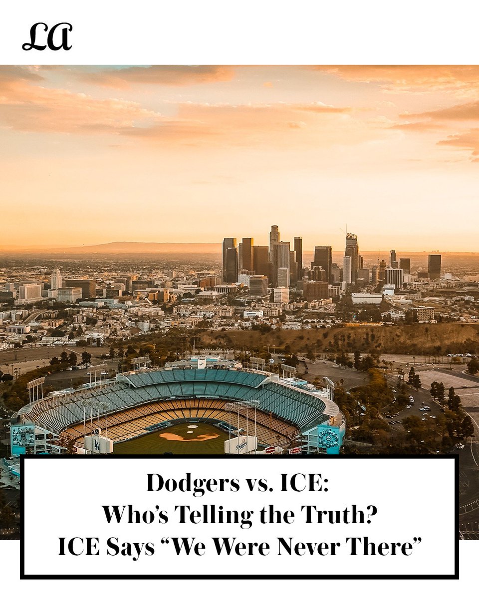 ICE denies Dodgers’ claim that agents were blocked from stadium entry: “We were never there.” CBP confirms brief unrelated presence amid L.A. raids. One Dodger star speaks out. ⚾

⚾ Read what really went down at Chavez Ravine ⬇️

lamag.com/news/ice-denie…