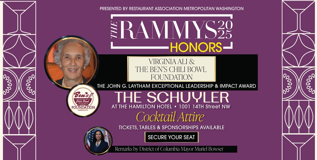 RAMW (@ramwdc) on Twitter photo Join us on 7/1 to celebrate #VirginiaAli & <a href="/benschilifdn/">benschilifdn</a> our 2025 John G. Laytham Exceptional Leadership & Impact Award Honorees. Demonstrating exemplary commitment to our local communities, they have built a legendary legacy. Tickets & Tables available: l8r.it/ZCrR Join us on 7/1 to celebrate #VirginiaAli & <a href="/benschilifdn/">benschilifdn</a> our 2025 John G. Laytham Exceptional Leadership & Impact Award Honorees. Demonstrating exemplary commitment to our local communities, they have built a legendary legacy. Tickets & Tables available: l8r.it/ZCrR
