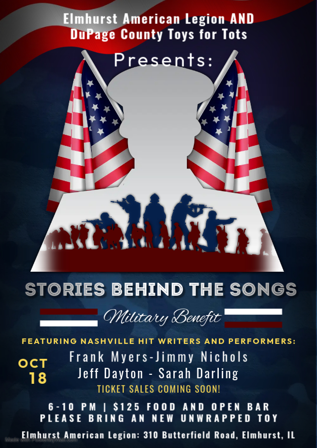 Mark Your Calendar to attend the return of Sixth Annual Stories Behind The Song Military Benefit in the Normandy Room at Elmhurst American Legion THB Post 186 on October 18.  ow.ly/ok0P50WciCc