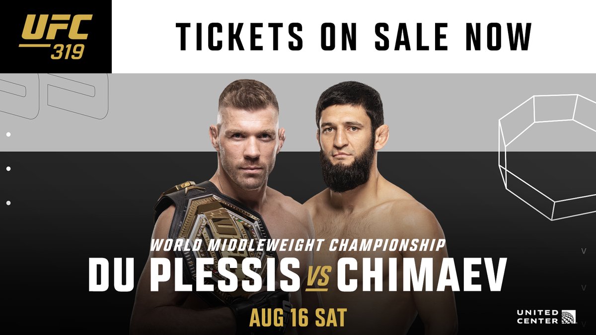 ON SALE NOW: Tickets to see the return of @UFC to Chicago for #UFC319 on August 16, 2025!

🎟️: unitedcenter.com/ufc319