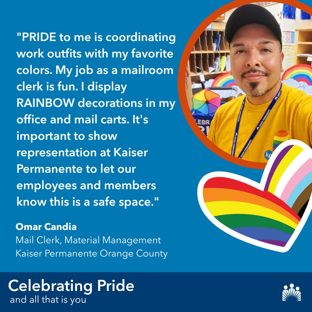 🌈 This #PrideMonth, we celebrate Omar Candia, a mail clerk in Orange County, for fostering a safe and inclusive space for all. Thank you, Omar for championing equity + inclusion for all the communities we serve! 💙