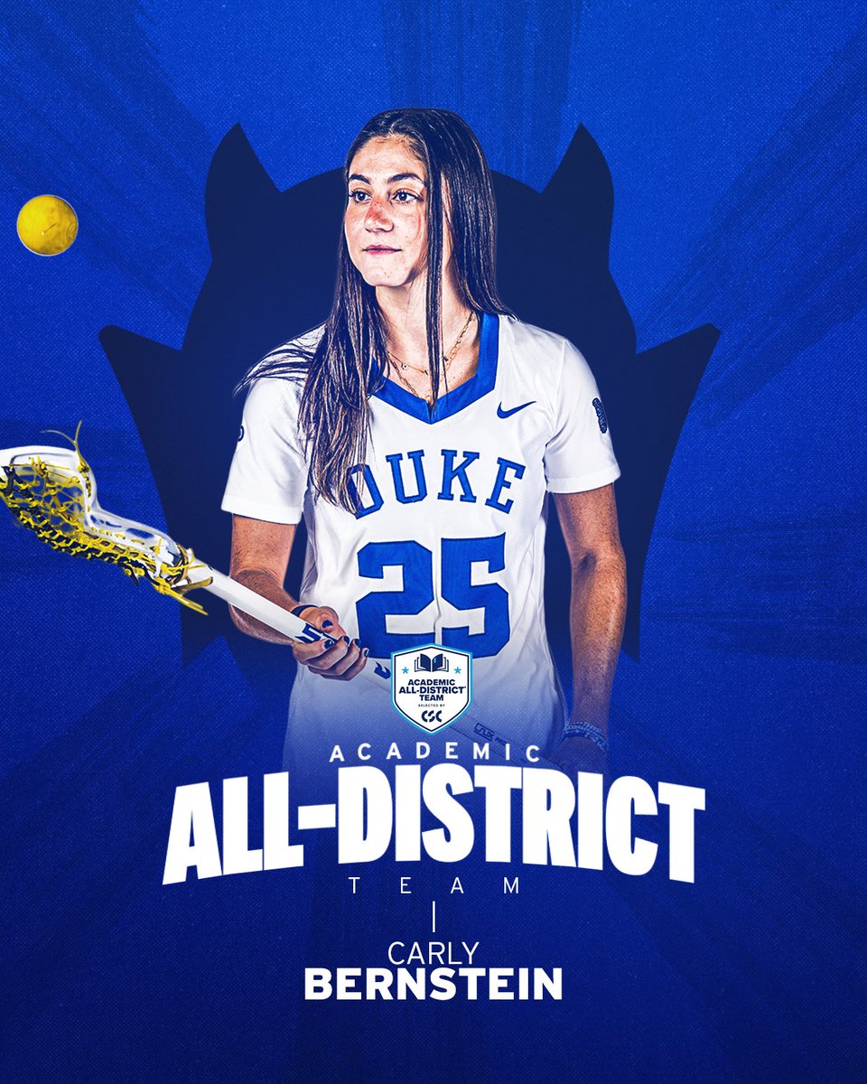 Elite on the field and in the classroom 📚🥍

Congratulations to Carly Bernstein on earning @collsportscomm Academic All-District honors! 😈

#GoDuke