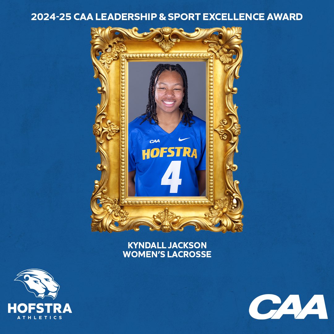 Hofstra Women's Lacrosse (@hofstrawlax) on Twitter photo 💥 Kyndall Jackson - <a href="/CAASports/">Coastal Athletic Association</a> Leadership and Sport Excellence Award winner for women’s lacrosse 💥
#PrideOfLI 💥 Kyndall Jackson - <a href="/CAASports/">Coastal Athletic Association</a> Leadership and Sport Excellence Award winner for women’s lacrosse 💥
#PrideOfLI