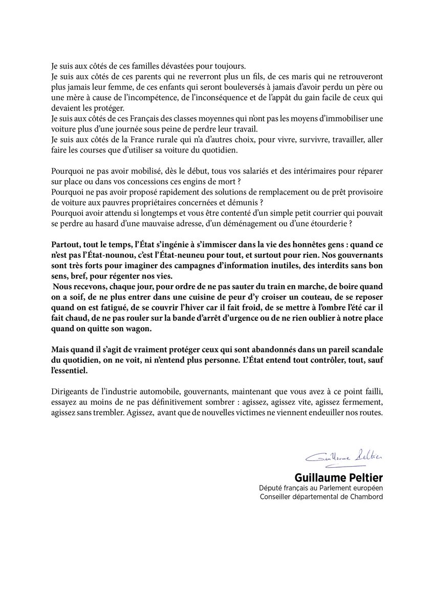 ⚠️☠️ Scandale des airbags Takata : dirigeants de l’industrie automobile, gouvernants, agissez avant que de nouvelles victimes viennent endeuiller nos routes !