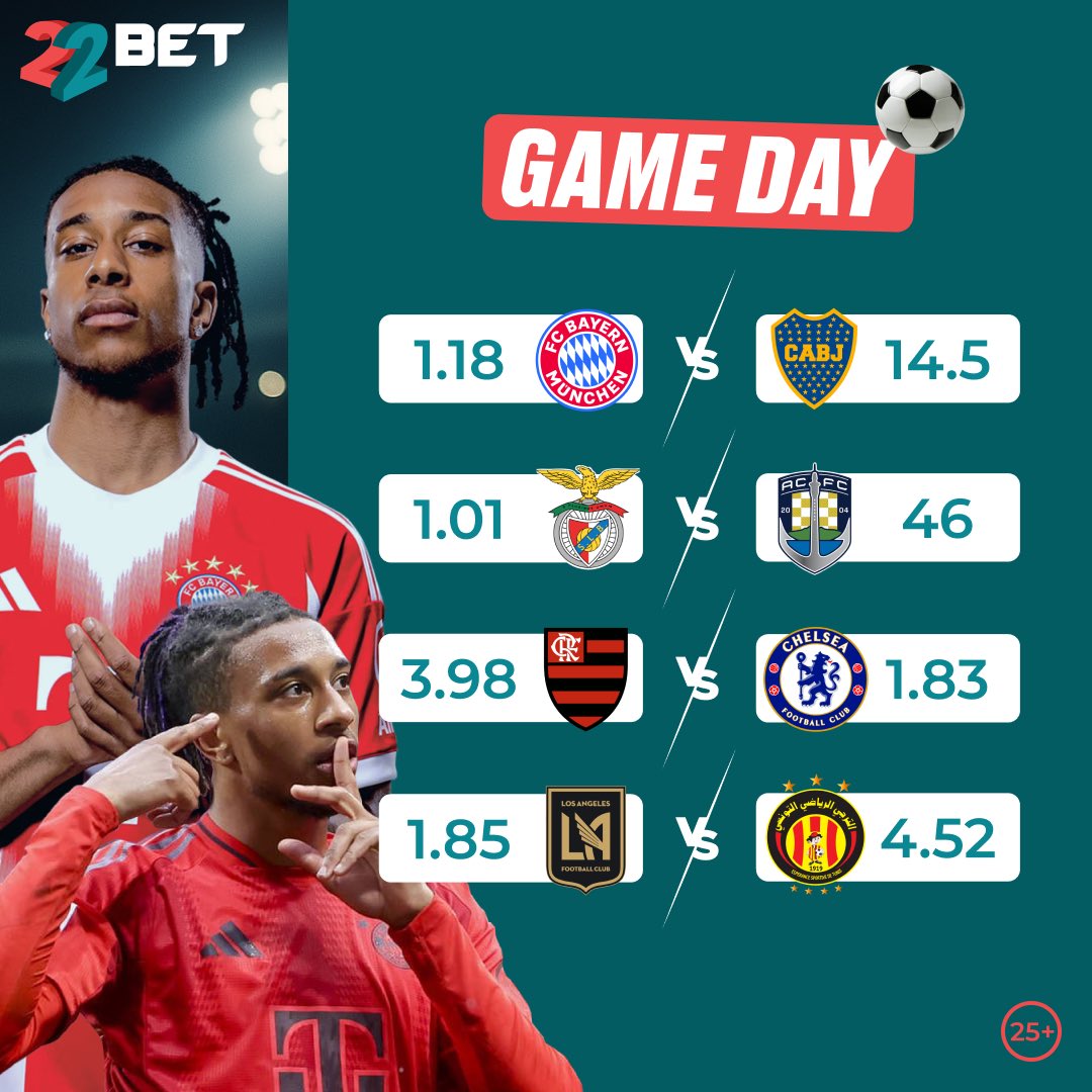 🔥 Club World Cup Clash! 🔥

European giants Bayern Munich take on South American powerhouse Boca Juniors in a high-stakes battle for global supremacy! 🌍🏆

Who takes the edge – Bavarian brilliance or Argentine passion? 🇩🇪⚔️🇦🇷

More thrilling matchups are set to light up the day