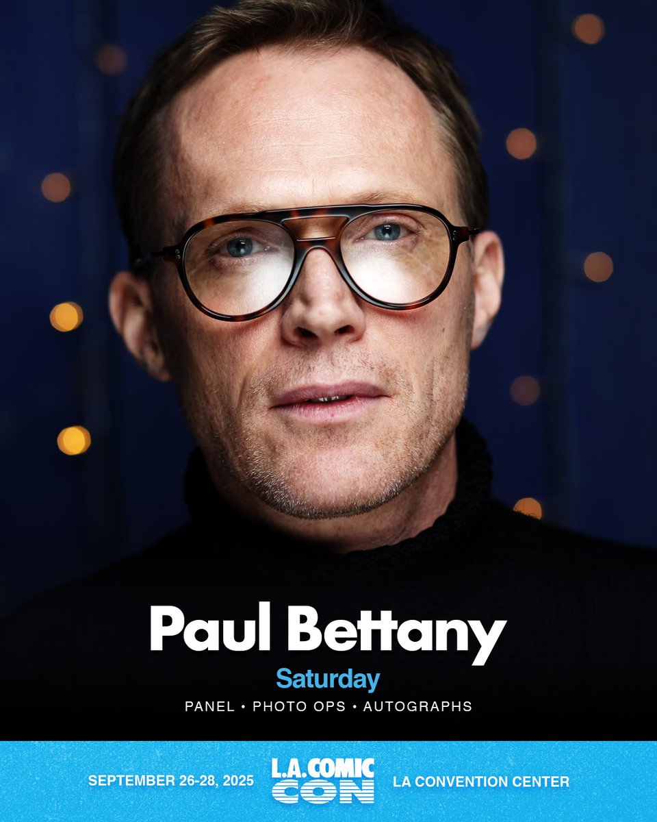Paul Bettany is heading to Los Angeles Comic Con 💥 Appearing Saturday for photo ops, autographs and a Main Stage Panel!

Early Bird Tickets: showclix.com/tickets/lacc25
Get Photo Ops &amp; Autographs: store.epic.leapevent.tech/los-angeles-co…