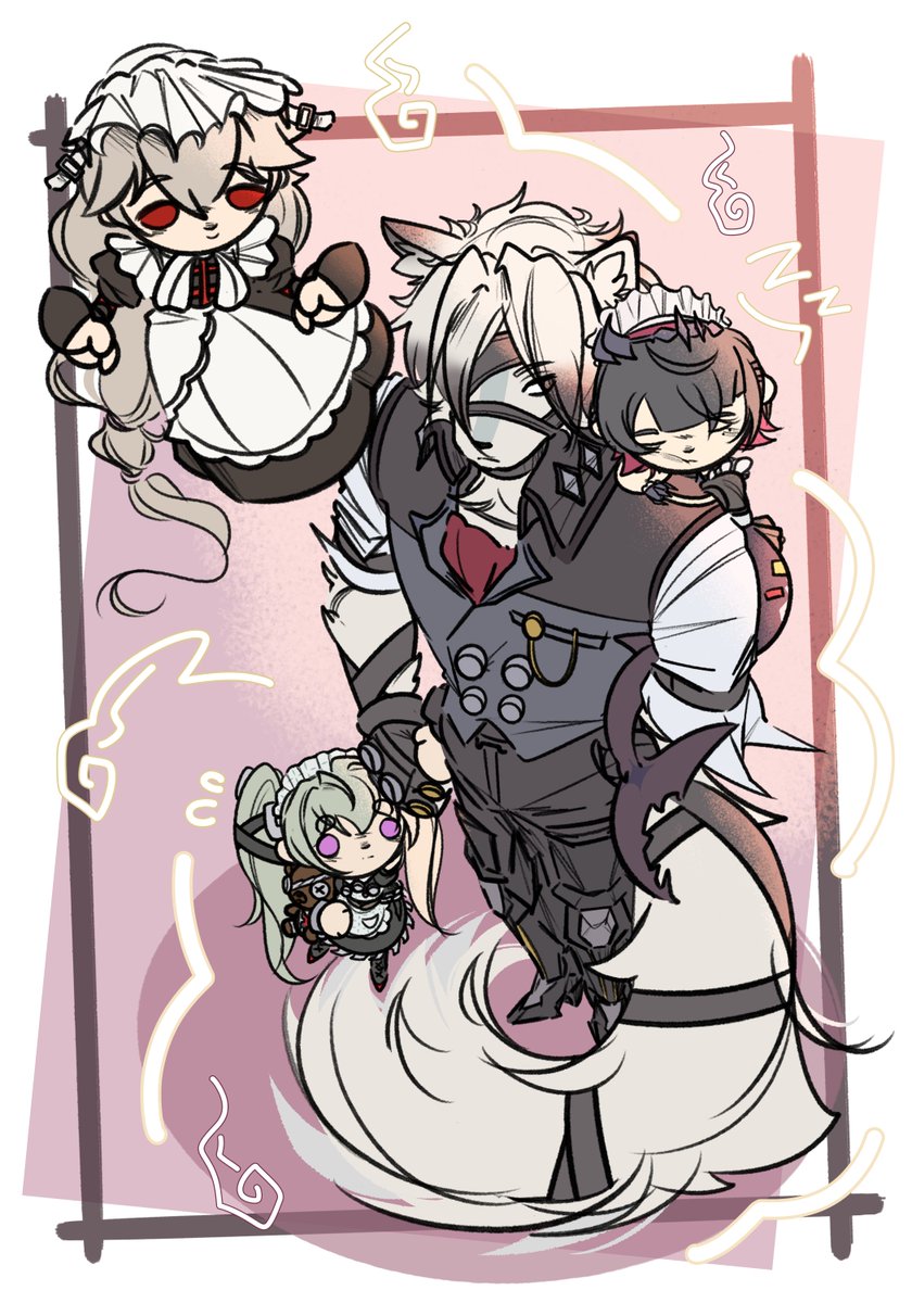 Lutich_'s tweet image. #zzzzero #zzzerofanart #Lycaon #CorinWickes #EllenJoe #AlexandrinaSebastiane 🗝️