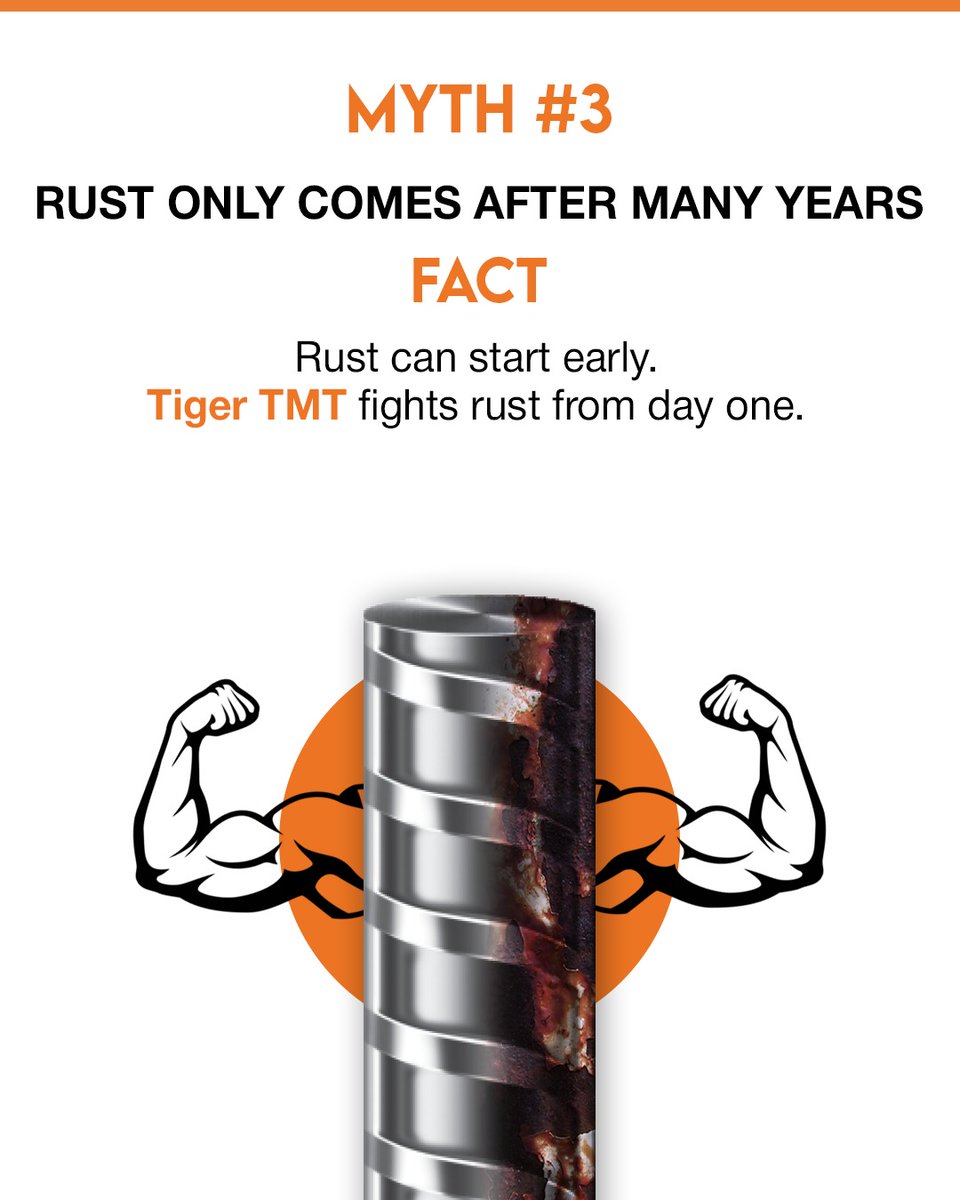 A lot of things people say about steel aren’t always true. Shiny steel, thick bars, no rust - sounds good, but are they facts?​
​
SELTiger TMT is built to last!
Know the facts. Choose the right steel.​

​#SELTigerTMT #MythsVsFacts #Mythsvsfacts #ShyamMetalics #SteelRebar