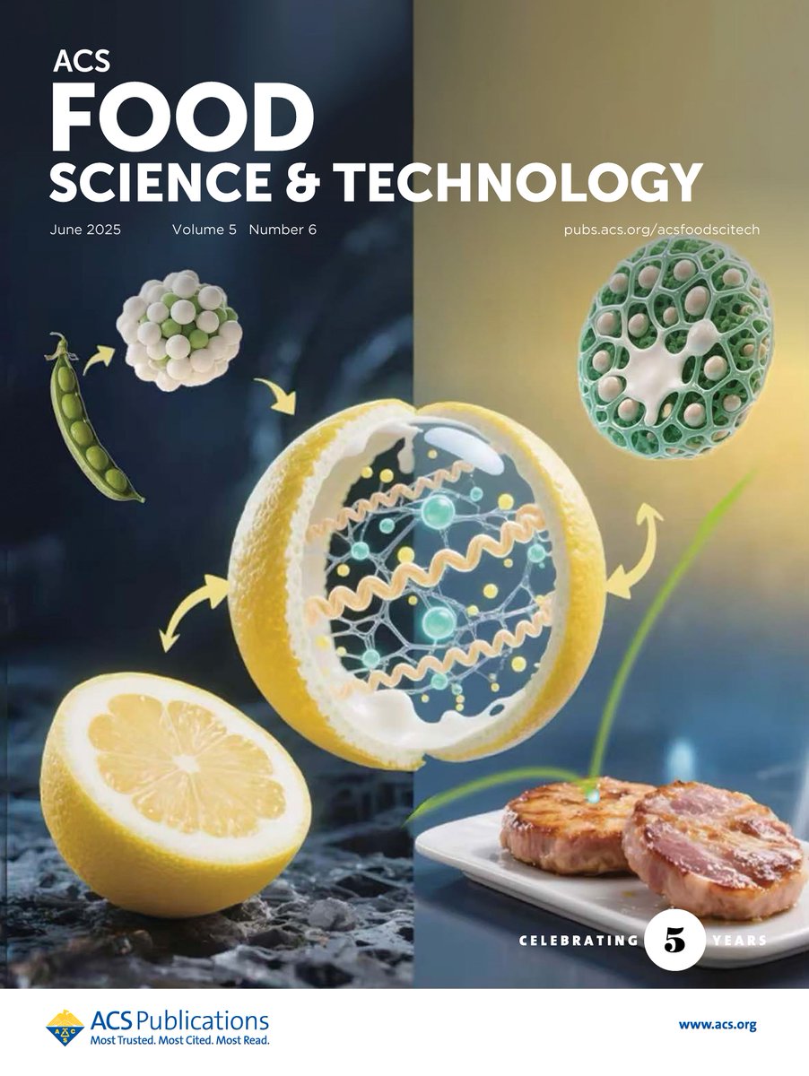 The June issue of ACS Food Science &amp; Technology is now online!

Our front cover shows the formulation of high internal phase Pickering #emulsions stabilized by cellulose nanofibrils and pea protein isolate as pork fat substitutes in #meat patties 👉 go.acs.org/cLh