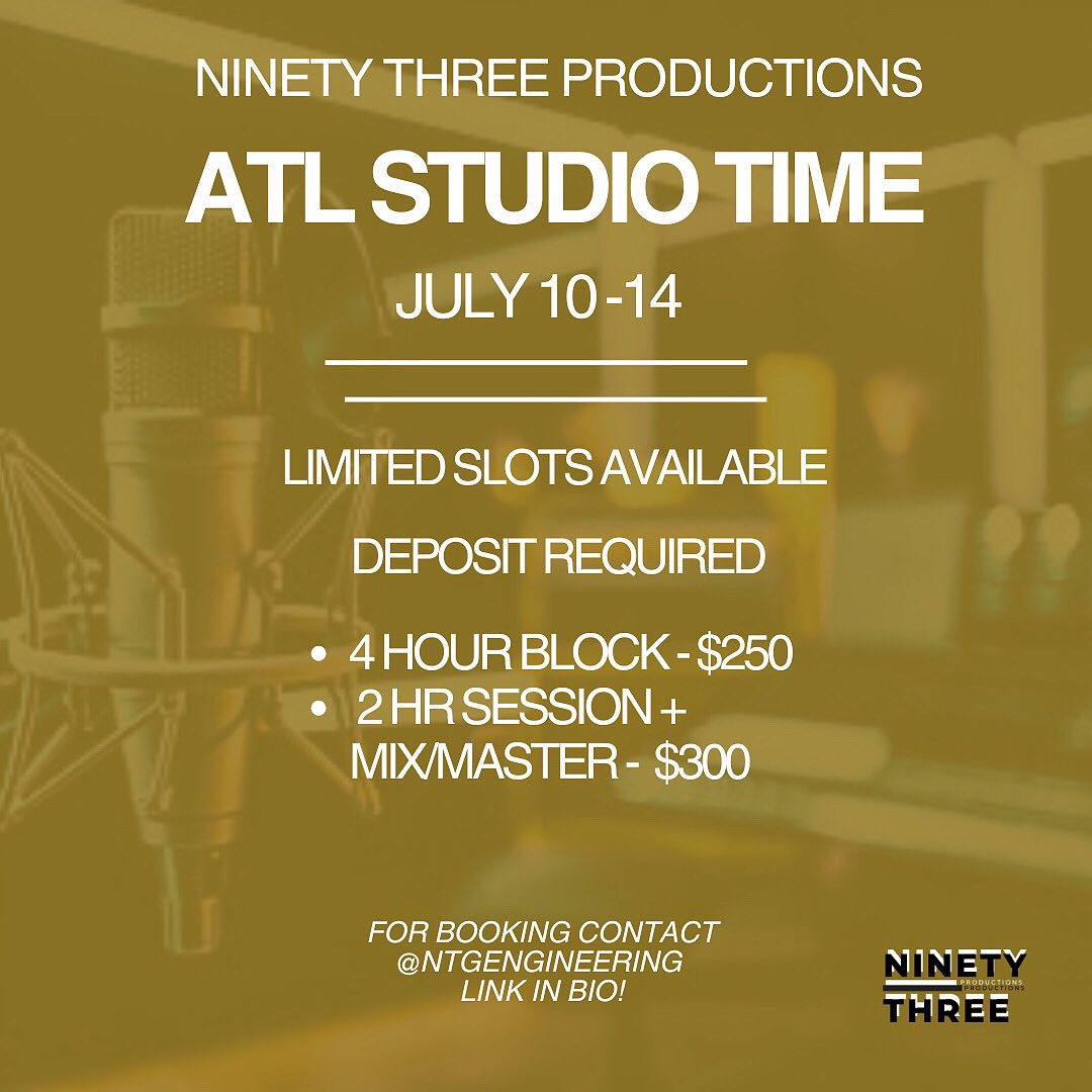 nancithegreat's tweet image. ATL TAP IN!! Saturday is booked up and Friday only has 1 slot left! 
MUST SEND DEPOSIT TO SECURE SLOT!  LETS WORK! 
#ntgengineering