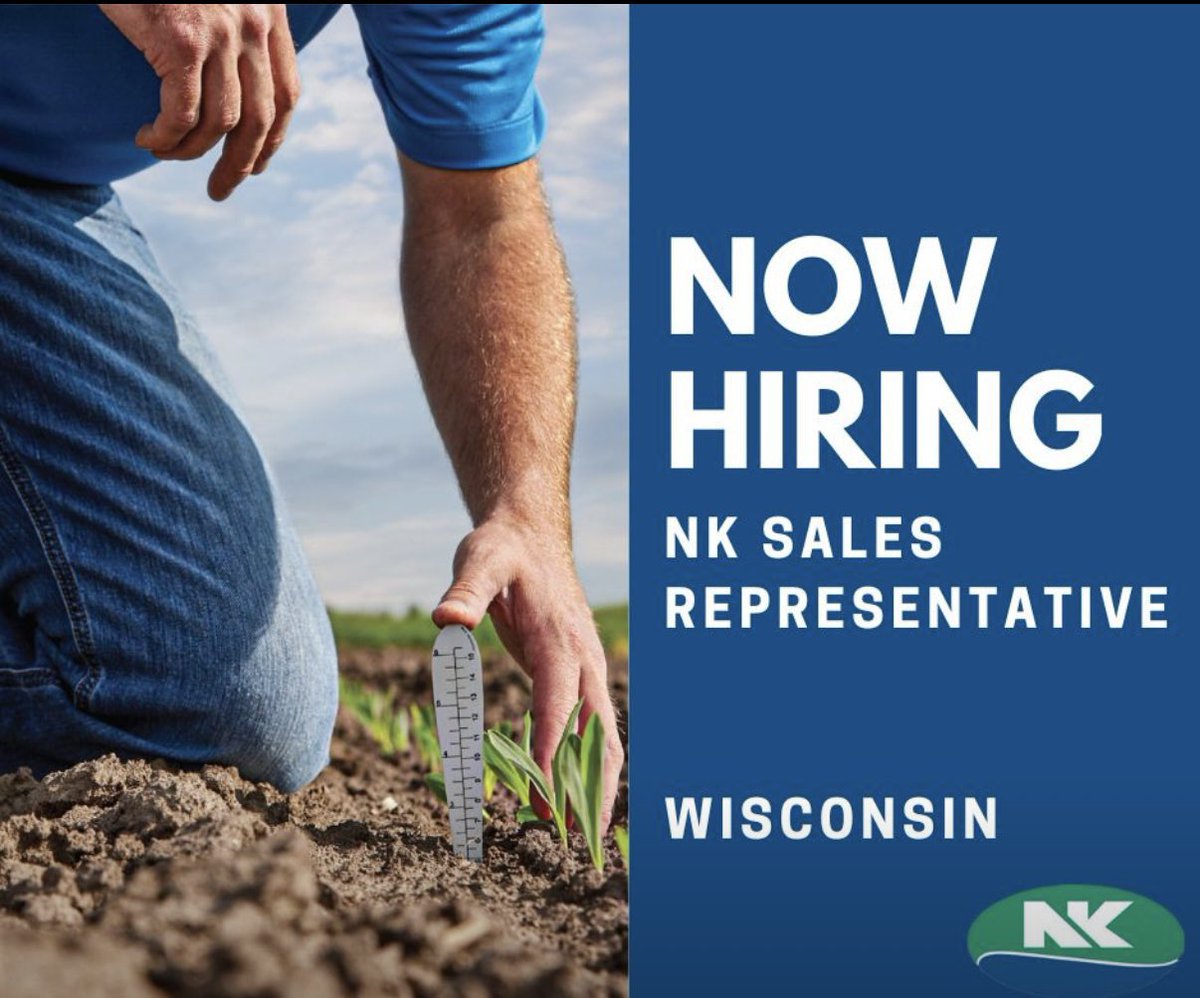 NK Seeds is hiring an NK Sales Representative covering SE Wisconsin! 

Here is the link to the job posting: smrtr.io/rTKDb

Come and join an outstanding team built to serve our retail partners in the great state of Wisconsin!