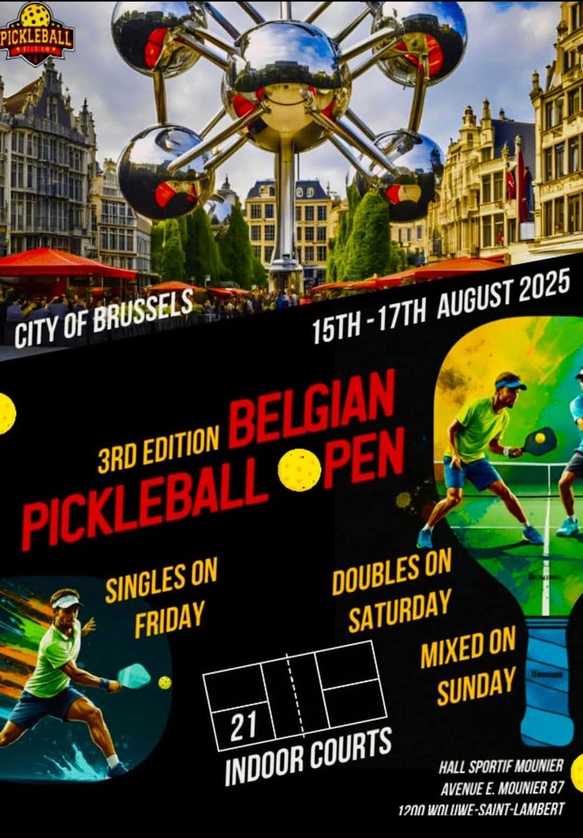 15-17 Aug 2025 Belgian #Pickleball Open at Hall Sportif Mounier #Brussels #Belgium - <a href="/perspective_bru/">perspective.brussels</a>
