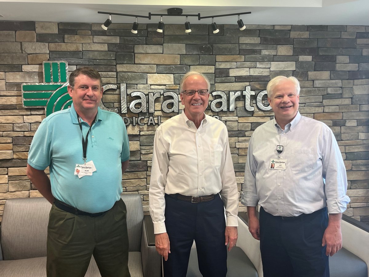 Visited Clara Barton Medical Center in Hoisington yesterday &amp; received an update from staff on their work to expand the types of care and treatment they can provide. Thanks to CEO Jay Tusten, CFO Alan Meisinger, Dir. Of Public Relations Sydney Dolezal &amp; the entire team at Clara