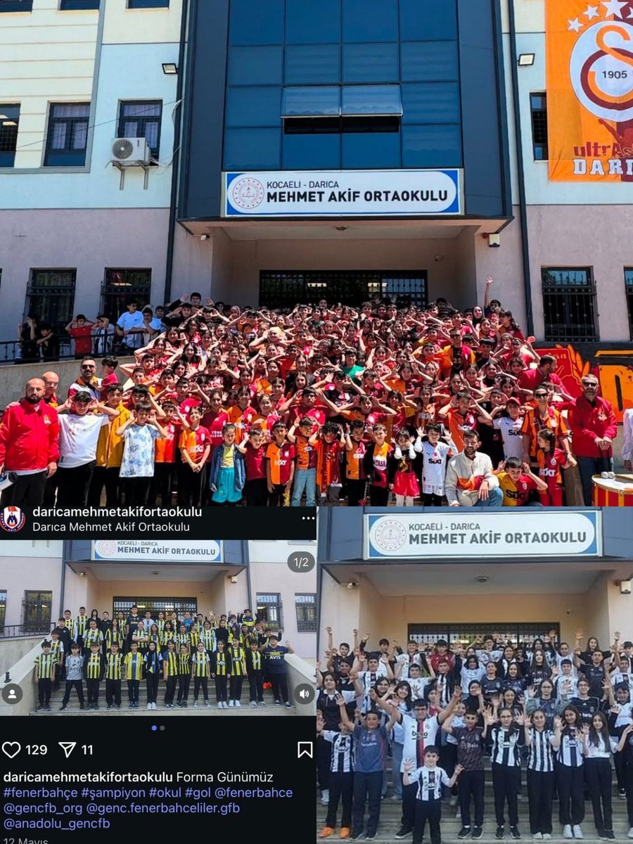 Algıları yine ellerinde patladı.

Bu okul her takım taraftarı çocuklar için 'Forma Günü' etkinliği yapmış.

Zorlarına giden yeni nesil çocukların Galatasaray taraftarı olması. 🤣

Bunlara kafa yoracağınıza 12 yıldır şampiyon olsaydınız. İnşallah 12 yıl daha şampiyon olamazsınız.