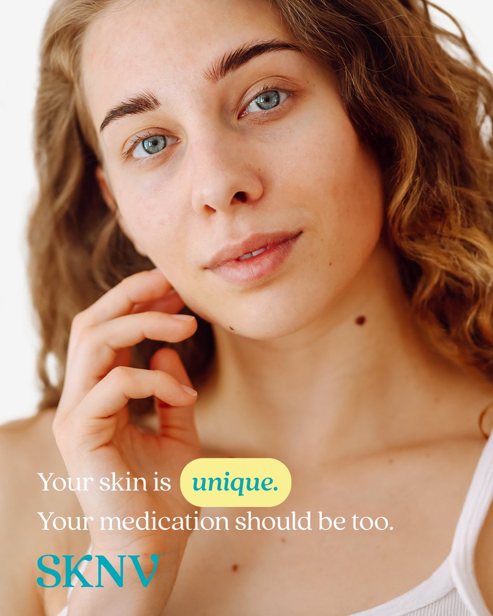 At SKNV, we don’t do one-size-fits-all. We deliver customized medications tailored to your skin needs.

✔️ Multiple active ingredients in one formula
✔️ Prescription strength
✔️ Designed for sensitive skin

That’s the SKNV difference: thoughtful, personalized care that fits your
