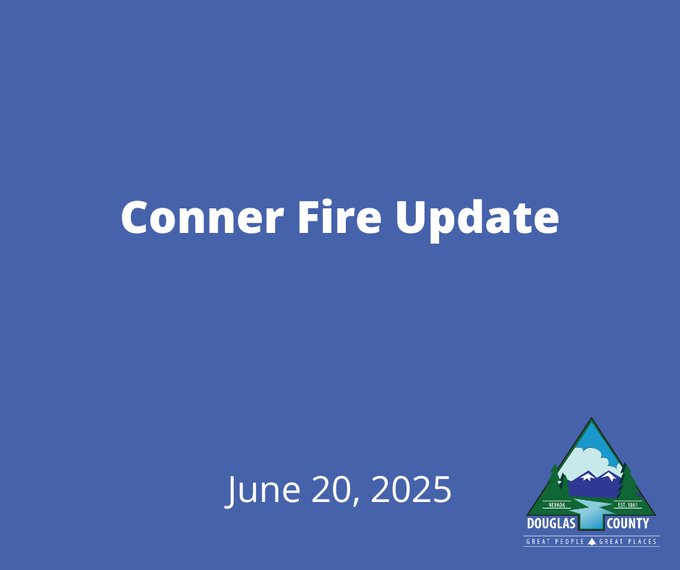 Conner Fire Update
Now ~200 acres south of Gardnerville near Pine View Estates.

Avoid the area—crews are actively working.

Evacuees can go to the Community &amp; Senior Center (1329 Waterloo Ln) during business hours.

Updates: app.perimeterplatform.com/incidents/poly…