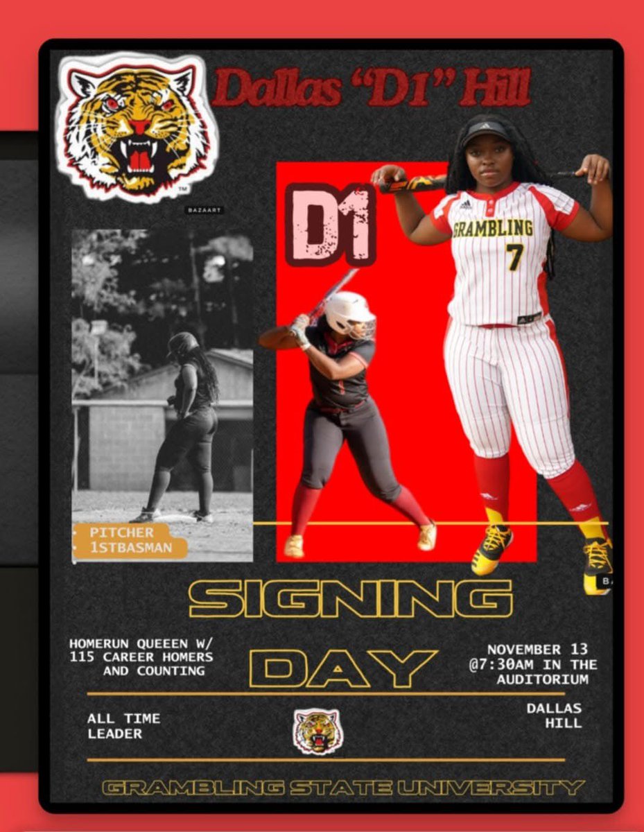 d1thebeast's tweet photo. NATIONAL SIGNING DAY 📝🏆 I am so excited to be continuing my  education and playing the game that I loved since I was  8 at The Grambling State University with Coach Hall and her wonderful coaching staff.🖤💛🥹 https://t.co/d8bAVTTkze