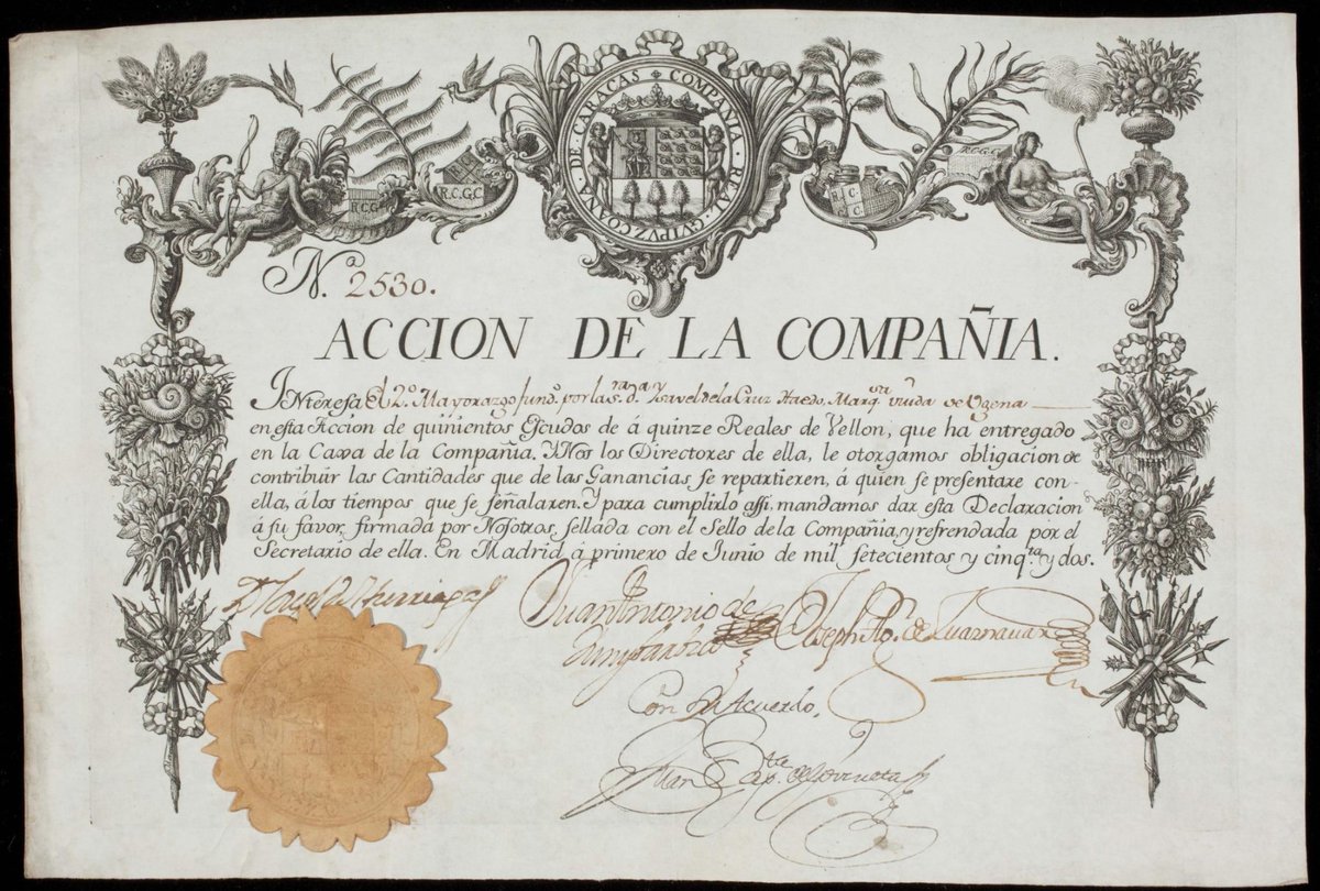 The Caracas Company was formed by a group of merchants in the Guipuzcoa province, around San Sebastian, in the Basque region of Spain, to trade with Caracas, with the further aims of developing its agriculture.  bit.ly/4lj30EU #ICF_FinancialHistoryFriday