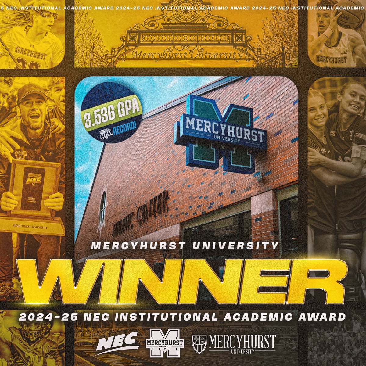 Northeast Conference (@necsports) on Twitter photo 𝗤𝗨𝗜𝗧𝗘 𝗧𝗛𝗘 𝗙𝗜𝗥𝗦𝗧 𝗜𝗠𝗣𝗥𝗘𝗦𝗦𝗜𝗢𝗡...! ⚓️🤩
In their inaugural year as a conference member, <a href="/HurstAthletics/">Mercyhurst Lakers</a> made a huge splash in the classroom to earn the NEC Institutional Academic Award ‼️
Most impressively, the Lakers blew the previous single-year NEC record 𝗤𝗨𝗜𝗧𝗘 𝗧𝗛𝗘 𝗙𝗜𝗥𝗦𝗧 𝗜𝗠𝗣𝗥𝗘𝗦𝗦𝗜𝗢𝗡...! ⚓️🤩
In their inaugural year as a conference member, <a href="/HurstAthletics/">Mercyhurst Lakers</a> made a huge splash in the classroom to earn the NEC Institutional Academic Award ‼️
Most impressively, the Lakers blew the previous single-year NEC record