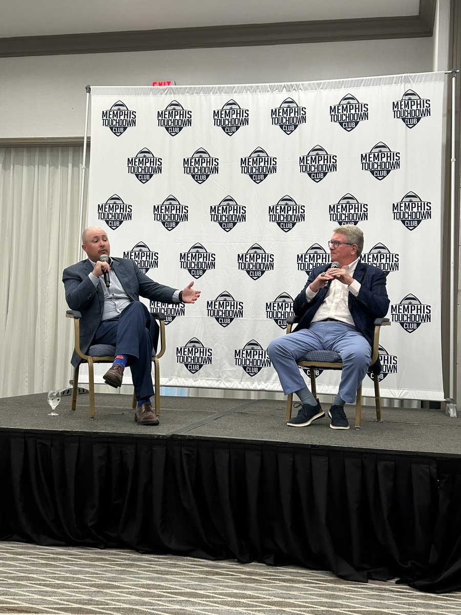 TDClubMemphis's tweet image. We’ve had a busy spring at the Memphis Touchdown Club- thanks to @tylersiskey for coming to Memphis on June 2nd and sharing his insights into college football and all things NIL