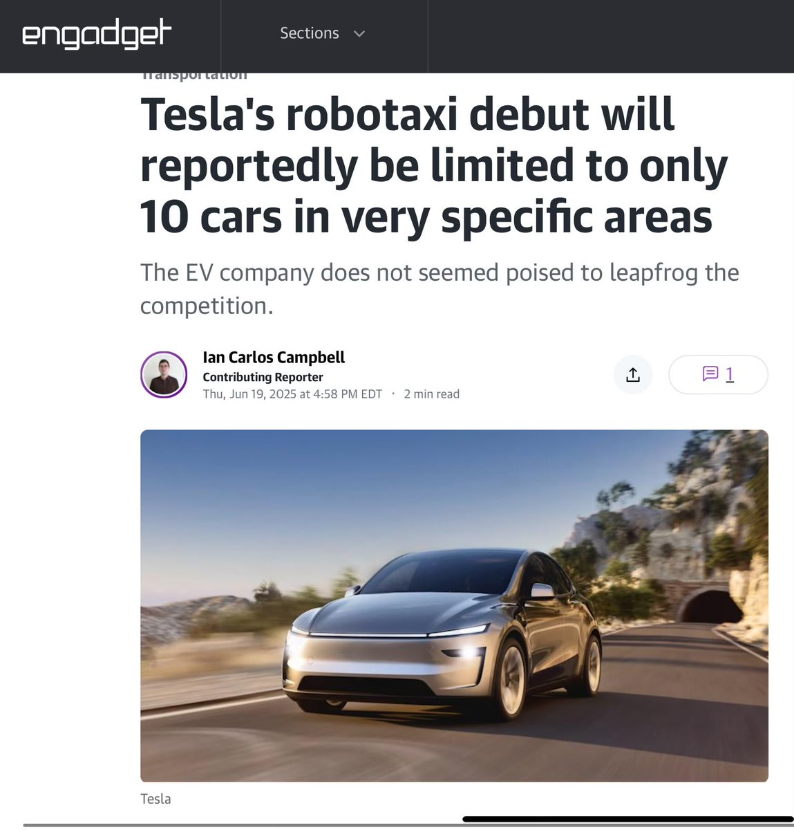 10 geofenced cars with remote operators, a decade after Elon first promised miracles.

Waymo has more cities than Tesla has robotaxis.