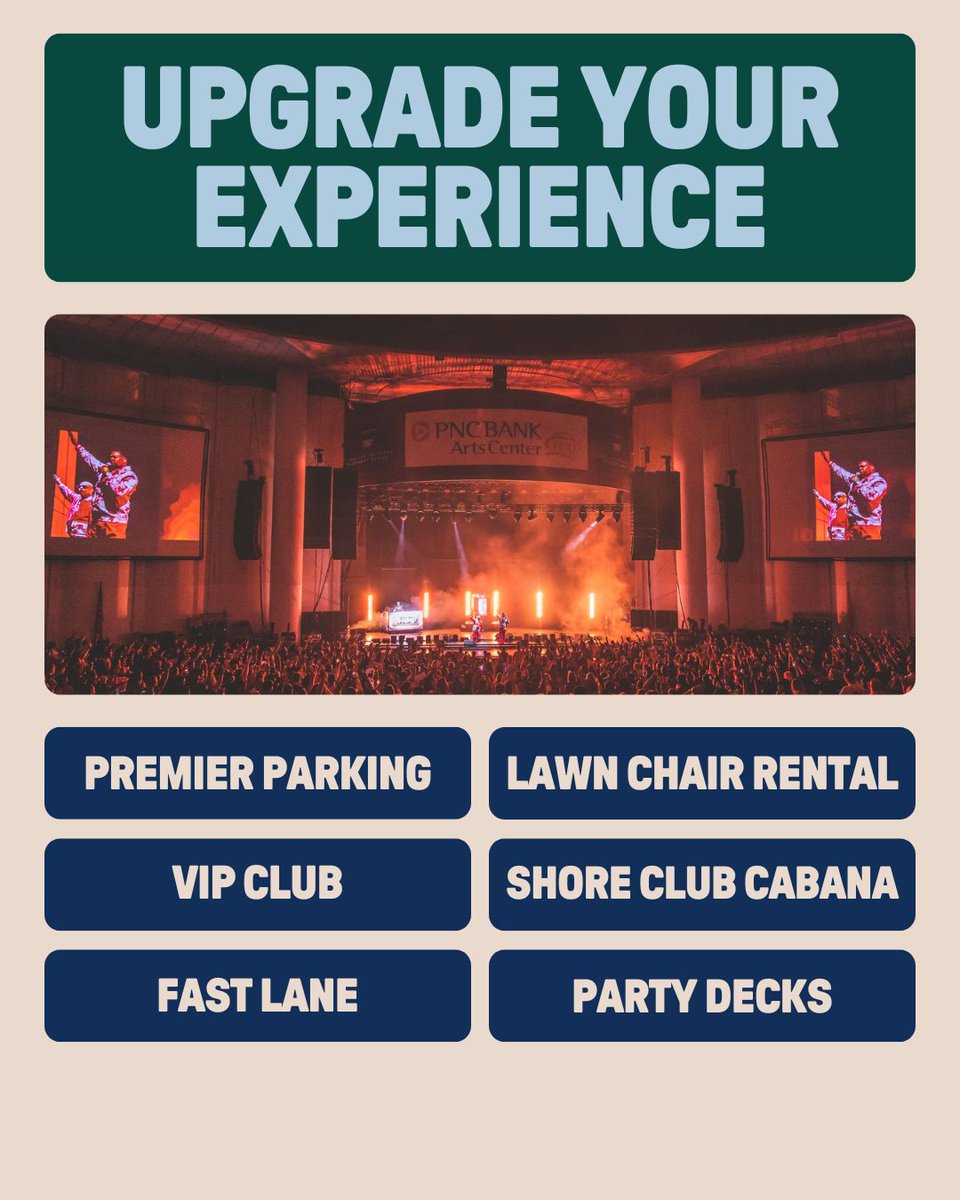 PNC Bank Arts Center (@pncartscenter) on Twitter photo TONIGHT! <a href="/StickFigureDub/">Stick Figure</a> - Island Holiday Summer Tour with <a href="/stephenmarley/">Stephen Marley</a> & <a href="/thehipabduction/">β£ββ βββ ββββ€ββ£βββ</a>
See you soon! π§
For more "Know Before You Go" info - head to bit.ly/4leXoev ποΈ TONIGHT! <a href="/StickFigureDub/">Stick Figure</a> - Island Holiday Summer Tour with <a href="/stephenmarley/">Stephen Marley</a> & <a href="/thehipabduction/">β£ββ βββ ββββ€ββ£βββ</a>
See you soon! π§
For more "Know Before You Go" info - head to bit.ly/4leXoev ποΈ