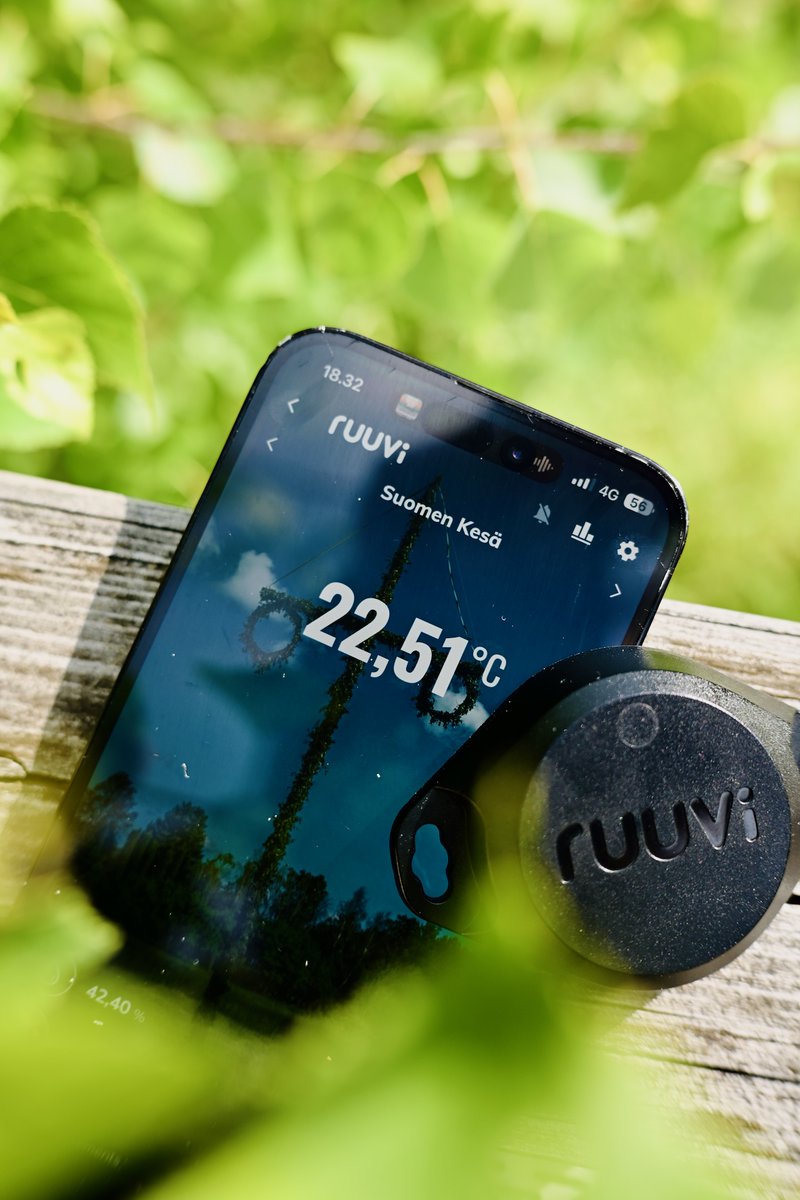 🔥☀️ Happy Midsummer from Ruuvi! Weather’s surprisingly decent today. Enjoy the Finnish summer, midnight sun &amp; take care of each other. Remember to check your conditions in the morning, and always when needed. 🌡️❤️ #Midsummer #Ruuvi #FinnishSummer