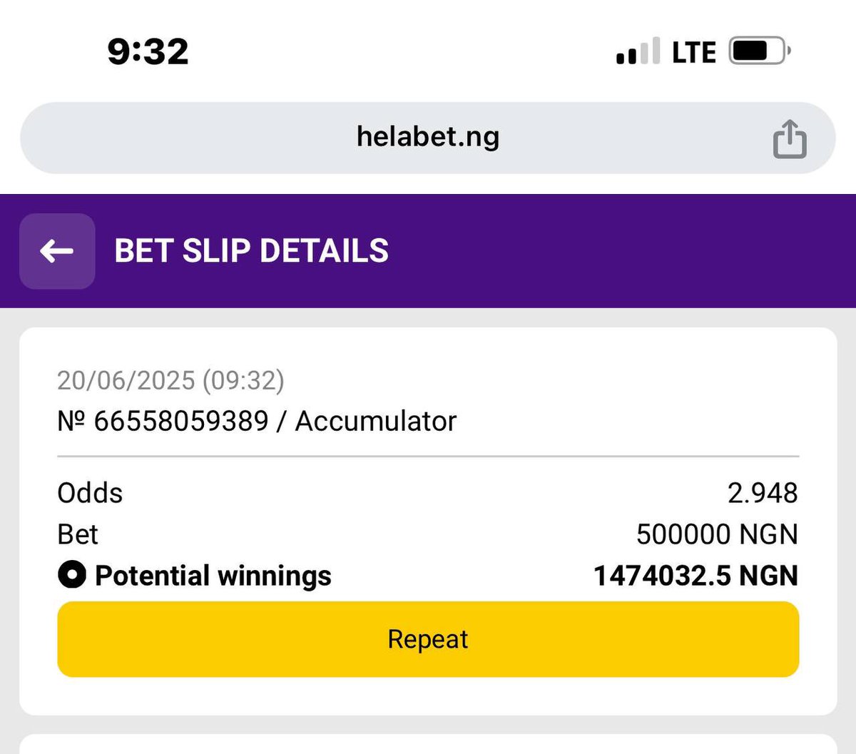 2 ODDS ON HELABET

500k STAKE 
DONT MISS 💥💥💥💥💥💥💥

BOOKING CODE  :👉 7J4CV
💜 

REGISTER AND FUND ON HELABET

REGISTRATION LINK: cutt.ly/trm6K8FX

Use the Promocode: SHL100

REGISTRATION LINK FOR TANZANIA🇹🇿: cutt.ly/xrm6LGMh

APP 🌍: cutt.ly/xrm6Zeun