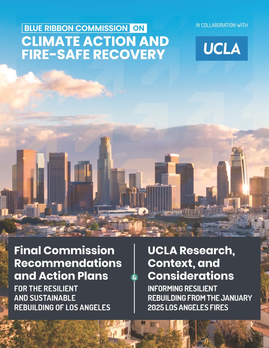 🚨 This just in, the Blue Ribbon Commission on Climate Action and Fire-Safe Recovery has released their final recommendations for resilient and sustainable rebuilding of LA. Take a look at the report and follow us for updates on these actions! ⤵️
labrcommission.org