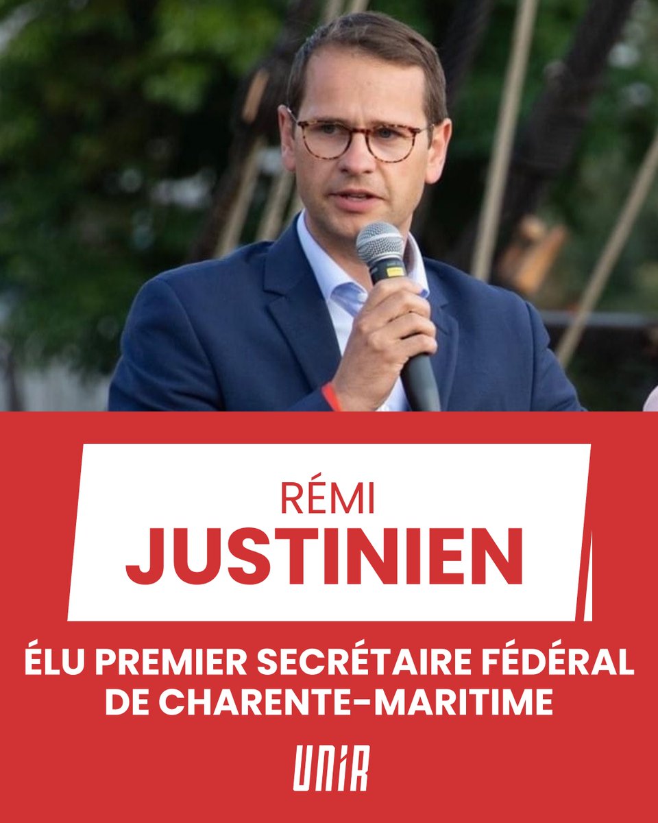 Unir__'s tweet image. Rémi Justinien est réélu Premier secrétaire fédéral du PS en Charente-Maritime.
Félicitations ! 🌹