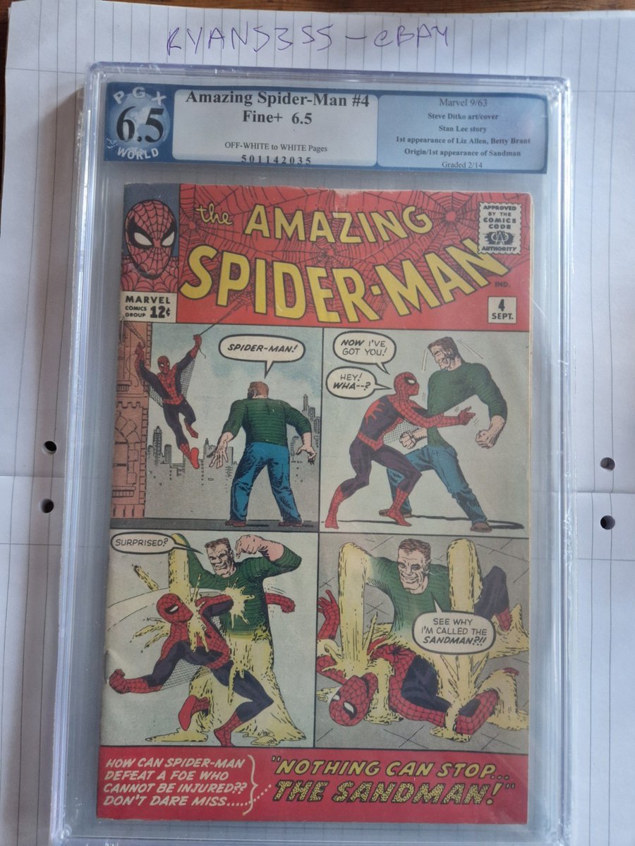Amazing Spider-Man #4 (1963) 6.5  1ST APP SANDMAN Pgx case slight crack scratch 

Ends Sun 22nd Jun @ 3:35pm

ebay.co.uk/itm/1166531420…

#ad #comics #marvelcomic #imagecomics #DCComics