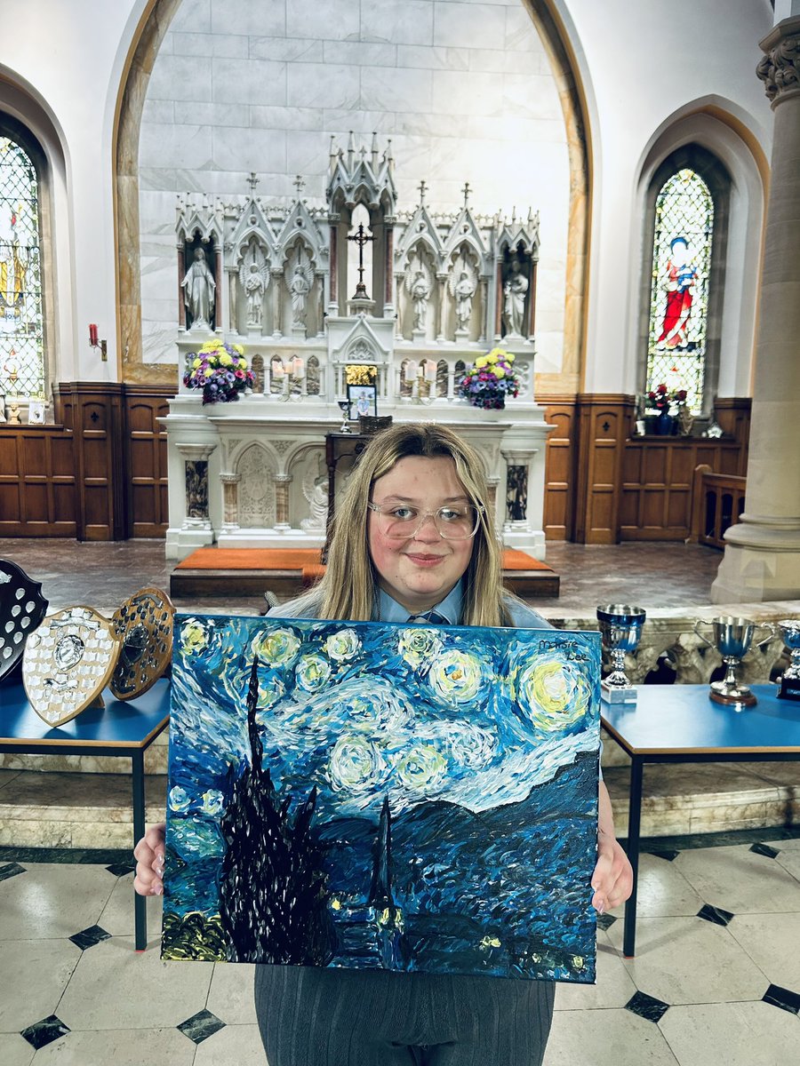 Maisie has completed a beautiful creation of The Starry Night by Vincent van Gogh. Ready for the new art wall gallery!