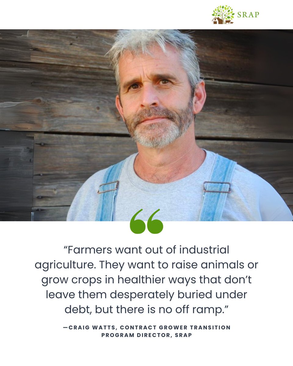 Socially Responsible Agriculture Project (SRAP) (@sraproject) on Twitter photo This week, <a href="/SRAProject/">Socially Responsible Agriculture Project (SRAP)</a>’s own <a href="/CraigWcafarms92/">Craig Watts</a> joined <a href="/ASPCA/">ASPCA</a> and others to call for a better future for farmers, animals, and our food system.
89% of Americans are concerned about industrial animal agriculture—it’s time for Congress to act. Learn more: sraproject.info/3HQBH6f This week, <a href="/SRAProject/">Socially Responsible Agriculture Project (SRAP)</a>’s own <a href="/CraigWcafarms92/">Craig Watts</a> joined <a href="/ASPCA/">ASPCA</a> and others to call for a better future for farmers, animals, and our food system.
89% of Americans are concerned about industrial animal agriculture—it’s time for Congress to act. Learn more: sraproject.info/3HQBH6f