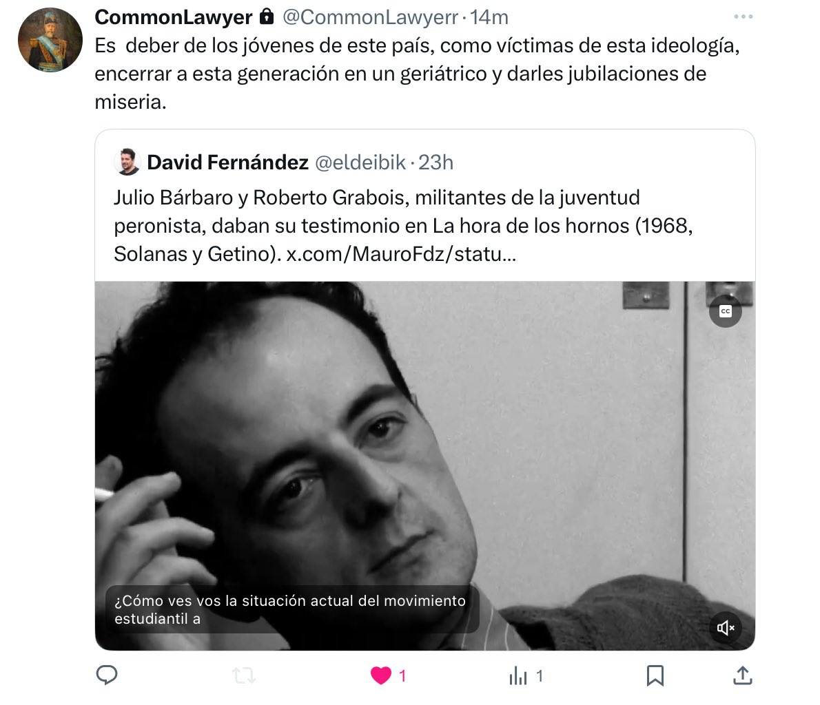 Los más jóvenes tienen el deber de hacer arder al jubiladismo. Mi generación -1975/1985- no la entendió. No cometan el mismo error.

cc <a href="/CommonLawyerr/">CommonLawyer</a>