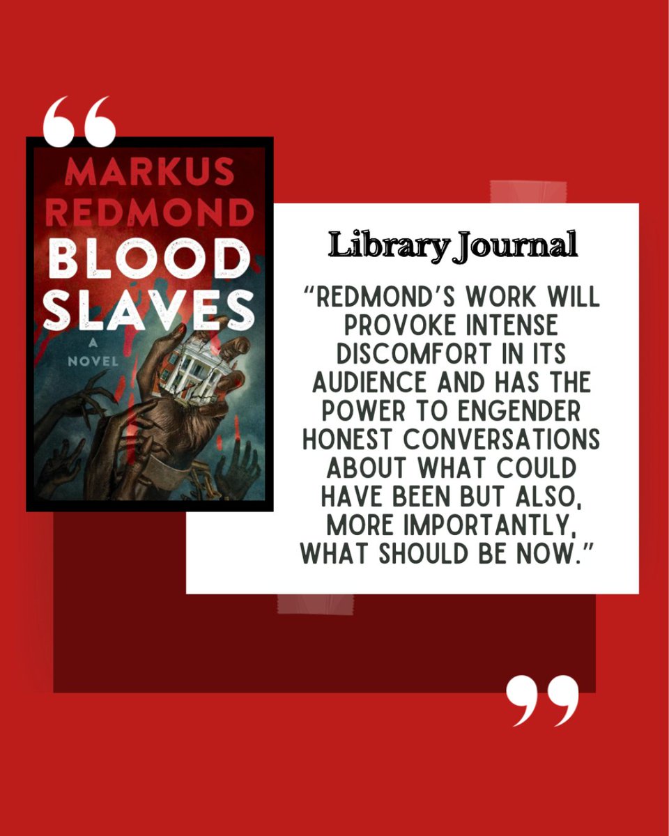 TRFNews's tweet image. 📖🔥 #LibraryJournal has high praise for #BloodSlaves by Markus Redmond: 

“Redmond’s work will provoke intense discomfort in its audience and has the power to engender honest conversations about what could have been but also, more importantly, what should be now.”