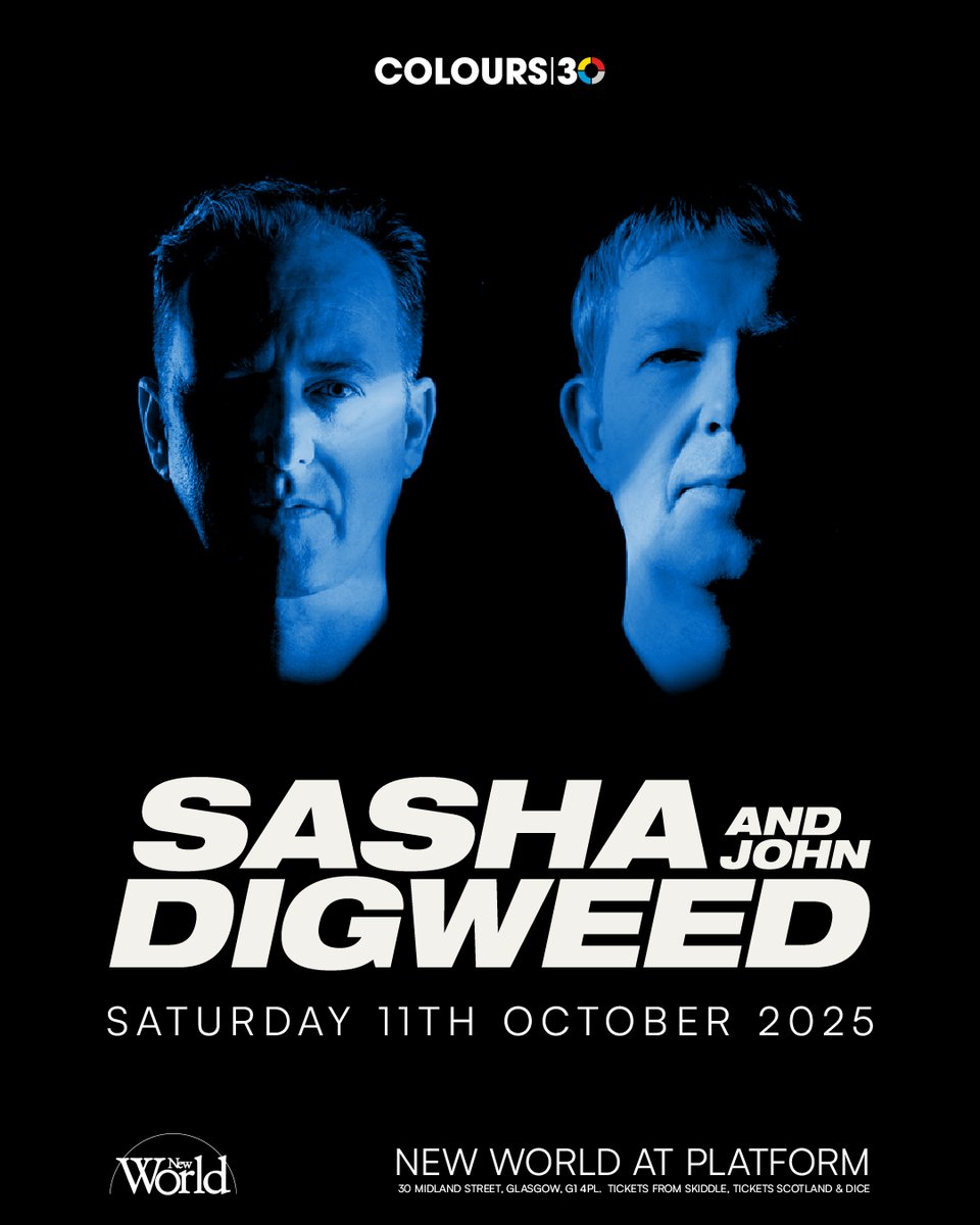 DJJohnDigweed's tweet image. After our epic sold-out show at Platform last October, @sashaofficial & myself return on Saturday 11th October for a very special @coloursofficial 30 event.
Tickets go on sale Friday, 27th June.
Sign up now to make sure you don’t miss out!
🎟️ skiddle.com/e/41120894