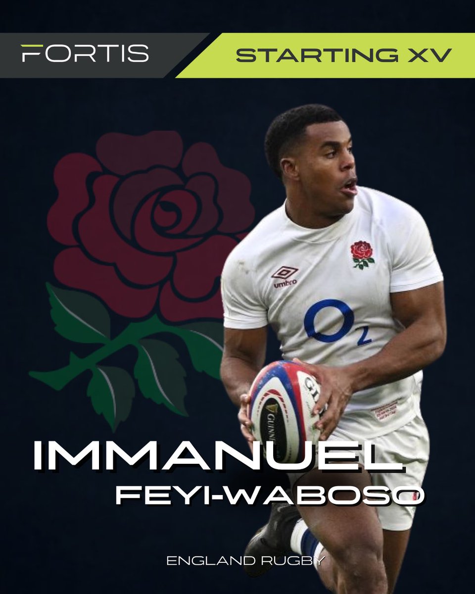 FORTISSPORTSG's tweet image. Good luck to Fortis Rugby client, Immanuel Feyi-Waboso , on his return to @EnglandRugby and their starting XV against France at Twickenham’s Allianz Stadium on Saturday🔥
#TeamFortis #WeGoBeyond