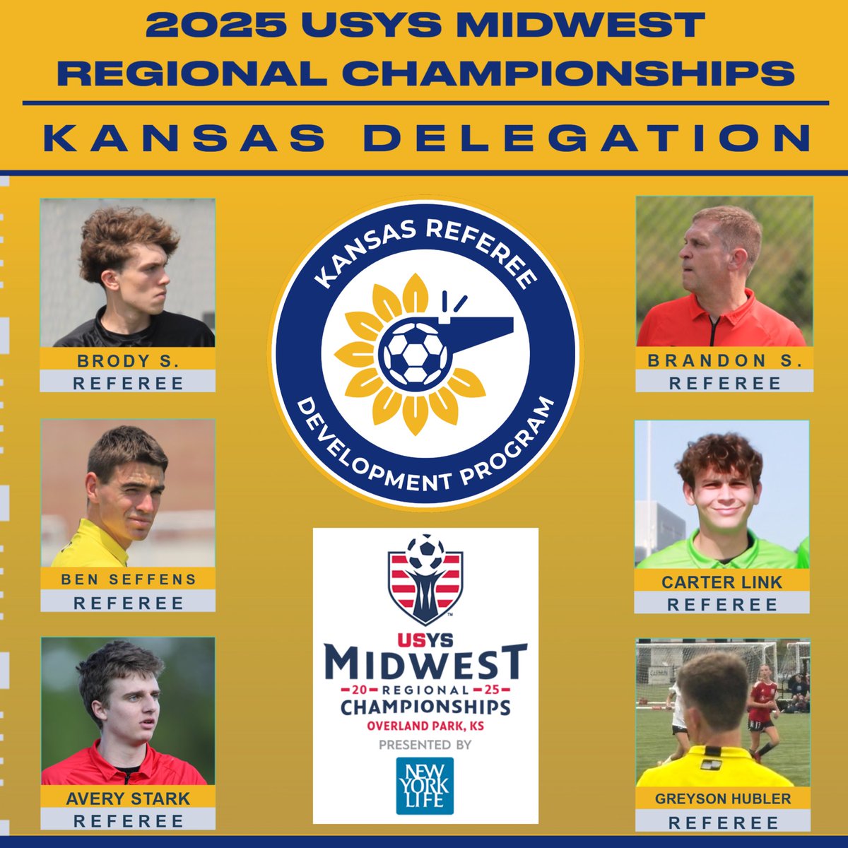 Kansas Referee Program (@ksrefereepro) on Twitter photo Congrats & best of luck to our 3️⃣2️⃣ referees in <a href="/visitop/">Visit Overland Park</a> & <a href="/CityofOlatheKS/">City of Olathe, Kansas</a> this weekend representing the #KansasReferees at the 2025 @usyouthsoccer Midwest Regional Championships!
#KSRefPro #KRDP #FORitALL #RoadToFL #USYS #WeAreYouthSoccer #KSRefAcademy Congrats & best of luck to our 3️⃣2️⃣ referees in <a href="/visitop/">Visit Overland Park</a> & <a href="/CityofOlatheKS/">City of Olathe, Kansas</a> this weekend representing the #KansasReferees at the 2025 @usyouthsoccer Midwest Regional Championships!
#KSRefPro #KRDP #FORitALL #RoadToFL #USYS #WeAreYouthSoccer #KSRefAcademy