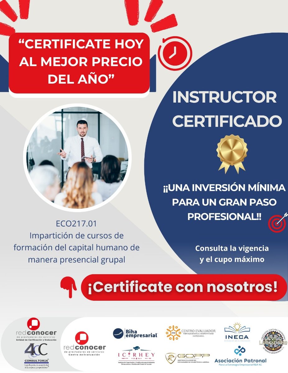 AsocPatronalrs's tweet photo. 🎯 ¡CERTIFÍCATE HOY AL MEJOR PRECIO DEL AÑO! ¡Solo hasta el 15 de julio! 📷 ¡Incluye capacitación online GRATIS! 📷  #OfertaEspecial #CapacitaciónLowCost #CertifícateYa #ECO21701 #DesarrolloProfesional @seguidores @4Cconsultoria https://t.co/fYveZRn9mS