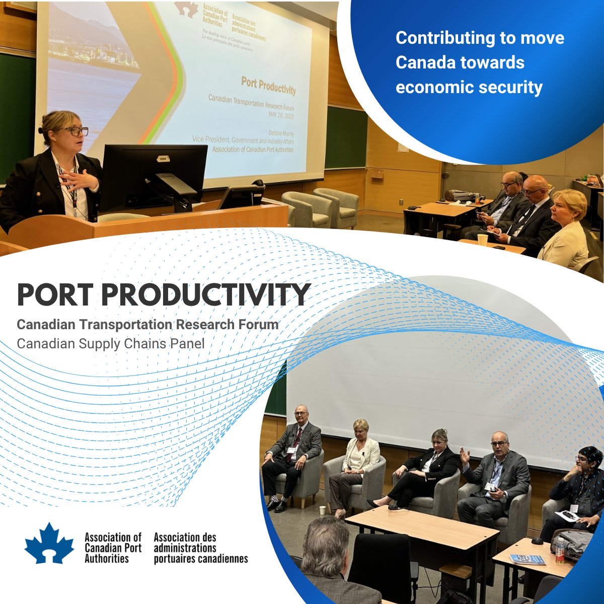 At #CanadianTransportationResearchForum, ACPA’s Debbie Murray, VP, Gov Industry Affairs contributed to a panel on how productive supply chains and have changed over time, and what future challenges we're expecting to influence goods mobility in the future.
#economicsecurity