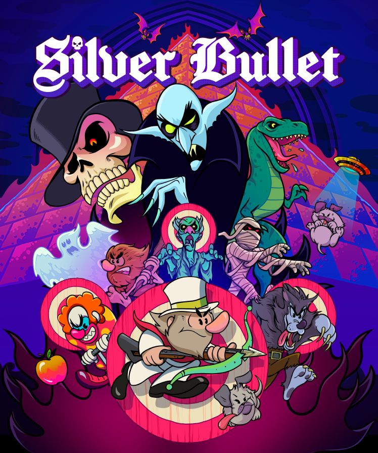 1CCGames's tweet image. We’ve risen from the grave to announce that our #indie #arcade shooter Silver Bullet will be released in October 2025 for #Halloween!