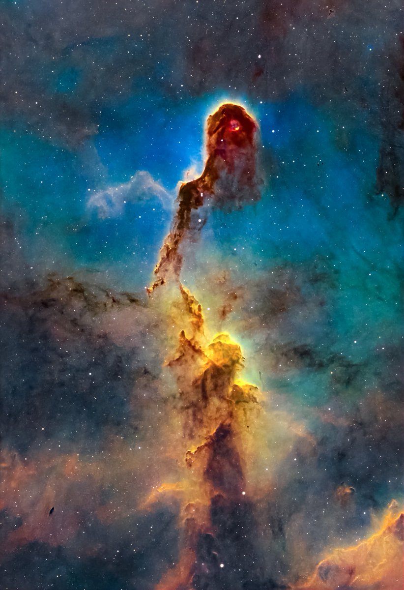 DerekFoster's tweet image. Elephant Trunk Nebula in SHO. Taken with 115mm triplet and @QHYCCD 268m camera #Astrophotography