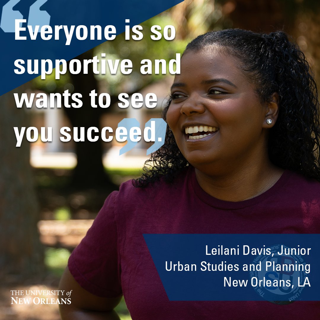 UofNO's tweet image. "I decided to come to UNO because they had my major - Urban Studies and Planning, and I wanted to stay close to home. Now that I am here, I love the community of people I have met." - Leilani Davis, Junior