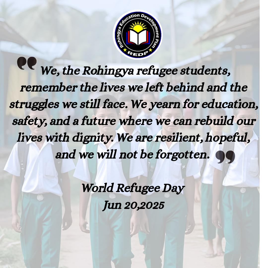 𝐖𝐨𝐫𝐥𝐝 𝐑𝐞𝐟𝐮𝐠𝐞𝐞 𝐃𝐚𝐲 | 𝐉𝐮𝐧𝐞 𝟐𝟎 , 𝟐𝟎𝟐𝟓
We remember the lives we left behind and the struggles we still face. We dream for education, safety, and a future where we can rebuild our lives with dignity. We are resilient, hopeful, and we will not be forgotten.