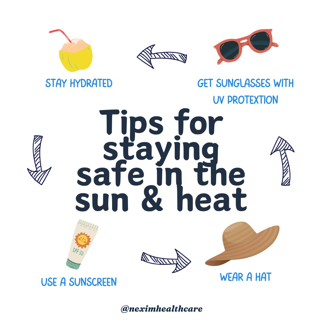 NeximHealth's tweet photo. Summer weather has been so unpredictable across Canada! while others are still waiting for consistent warmth. Ontario is bracing for a dangerous, potentially record-breaking heat wave with temperatures soaring up to 40°C! 🥵🌡️ Here are some tips to stay cool and beat the heat!😎 https://t.co/A9vQhxWpcN
